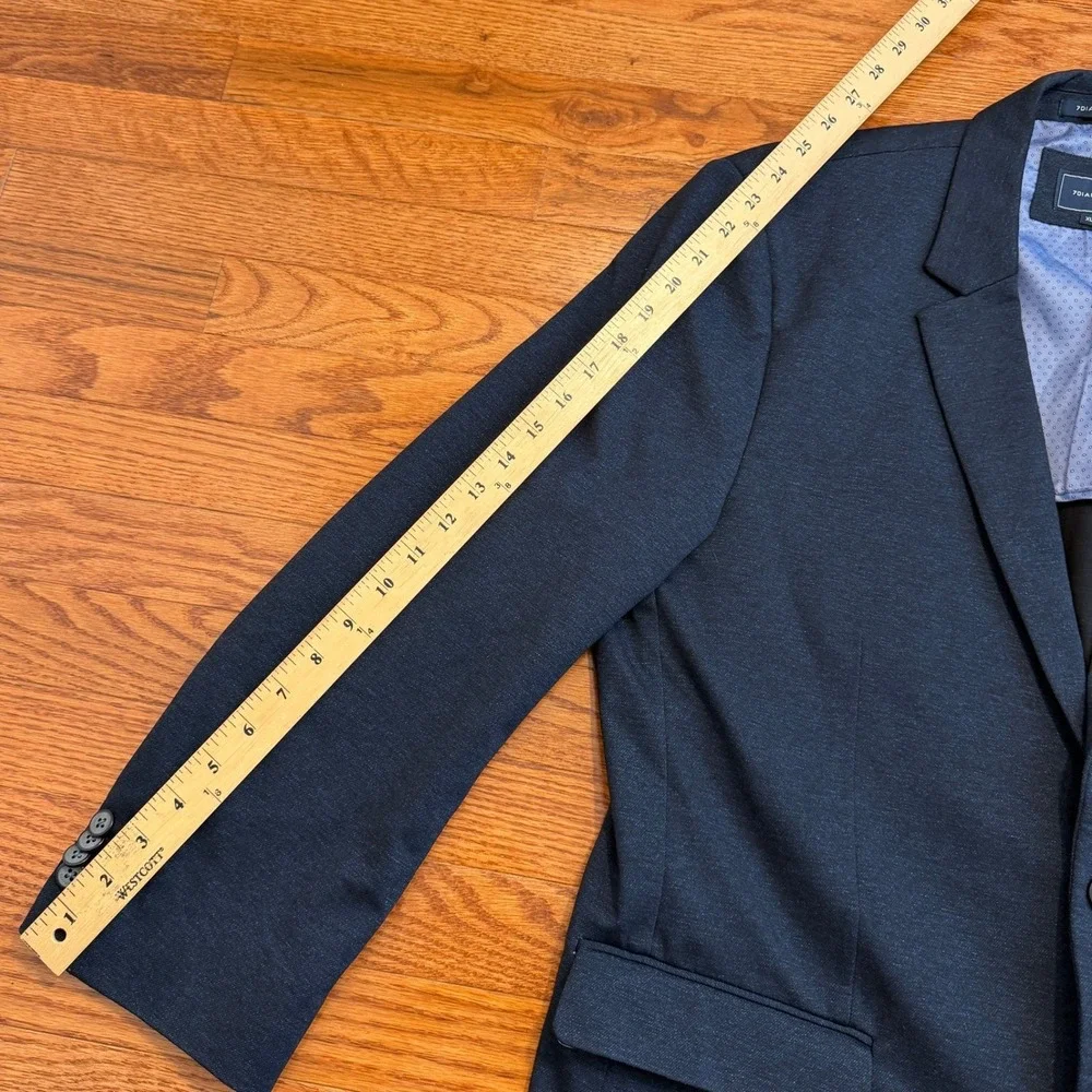 7 Diamonds Bandon Blazer Mens XL Navy Blue Stretch Unstructured Casual 44R